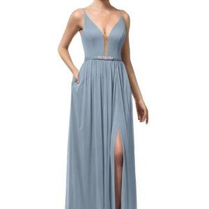 Azazie Leah Bridesmaid Dress in Dusty Blue